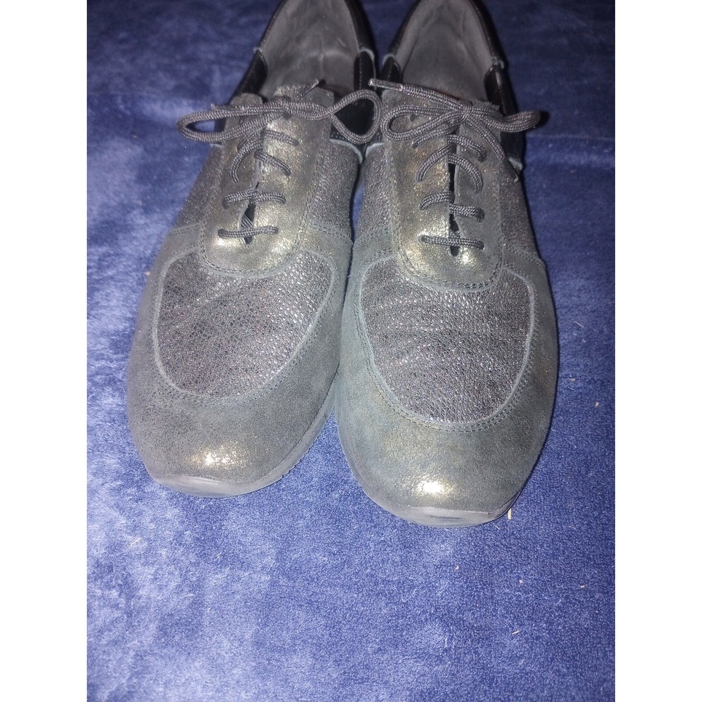 Women's 10N Sesto Meucci Gold&Black Tennis Shoes Made in Italy